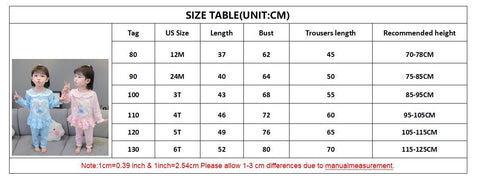 Girls Frozen Pajamas Kids Anna Elsa Cartoon Long Sleeve Clothing-TB01048-Veeddydropshipping