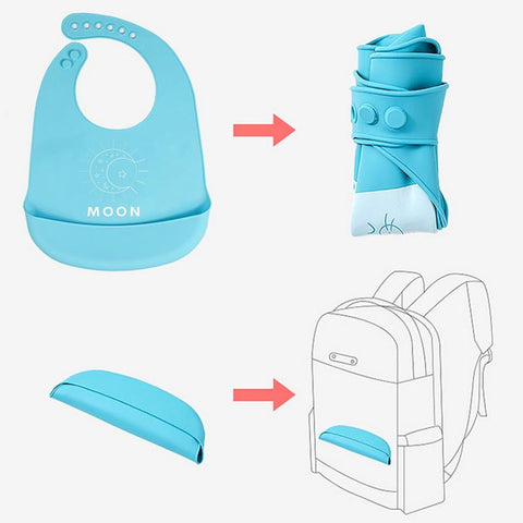 Soft and waterproof baby silicone scarf cute cartoon print baby-TB00717-Veeddydropshipping