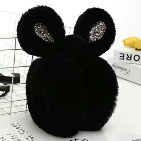 Cute Rabbit Ears Warm Earflaps Thicken Furry Fold-Veeddydropshipping