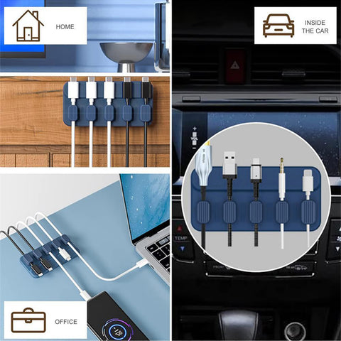 Silicone Magnetic Organizer Wire Organizer Office Desktop Organizer Usb Cable Winder Cable-PA00876-Veeddydropshipping