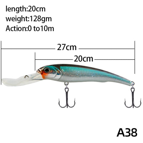 20cm 128g Wobbler Minnow Fishing Lures Crankbait Big Fish Hard Bait Pesca -OS00428-Veeddydropshipping