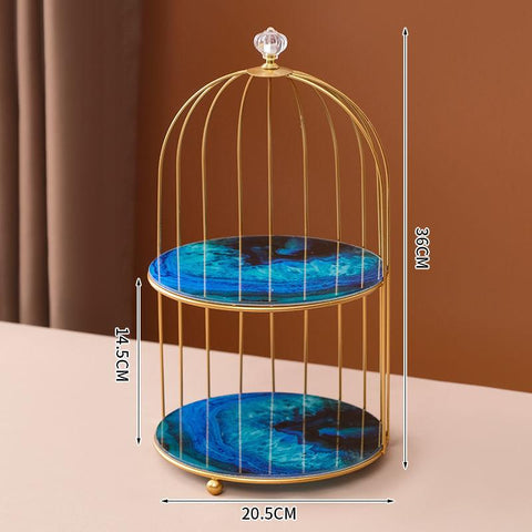 Metal Bird Cage Cosmetic Storage Organizer Lipstick-HA00790-Veeddydropshipping