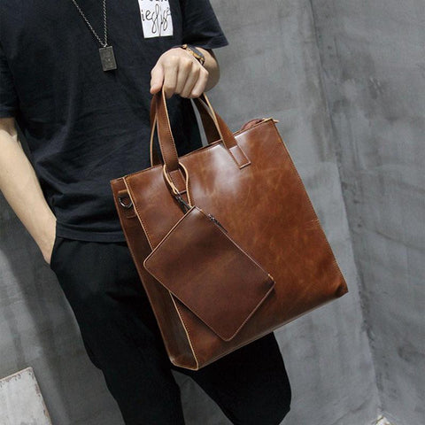 Office Bags Crazy horse Leather Handbag New computer-BS00443-Veeddydropshipping