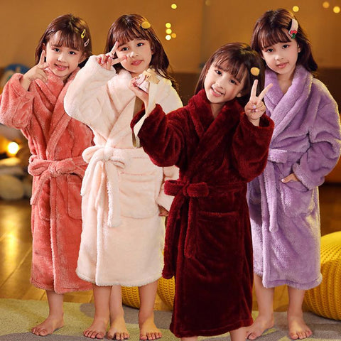 MudiPanda Winter Children&#39;s Bathrobe Pajamas For Girls Kids-TB01062-Veeddydropshipping