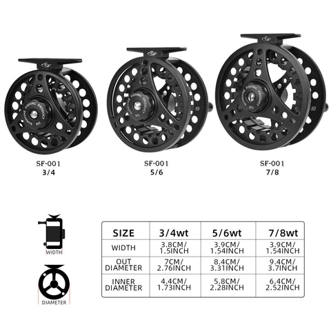 Fly Fishing Reel 3/4,5/6,7/8WT Fly Reel Combo Fly Reel Large Arbor Aluminum Alloy Body -OS00331-Veeddydropshipping