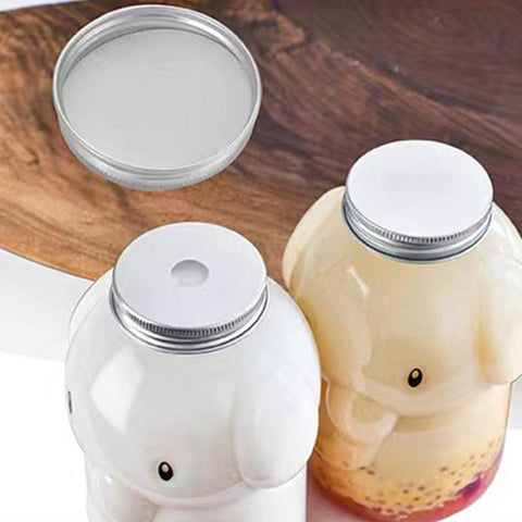 Cute Elephant Water Bottle Milk Tea Drinking Cup-HA01290-Veeddydropshipping
