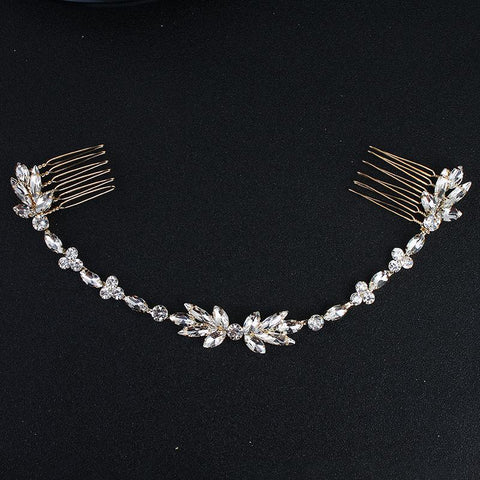 Classic Wedding Long Hair  Crystal Bride Hair Jewelry -JW00490-Veeddydropshipping