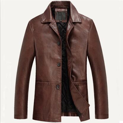 Leather Jacket Male Business Casual Coats Man-MF01382-Veeddydropshipping