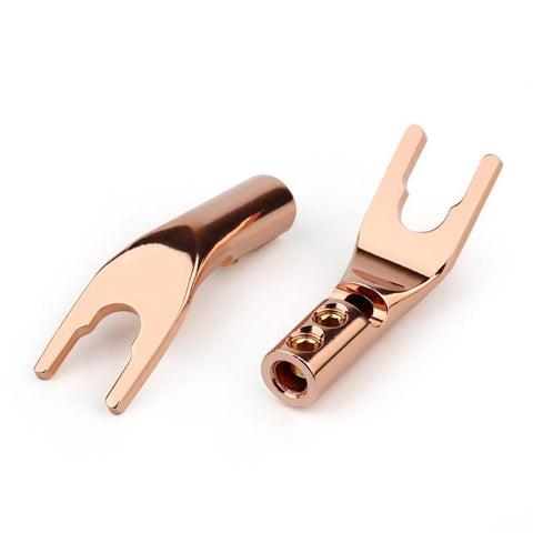 4.2MM Y/U Y Shaped Clip Banana Plug Audio Jack Solder Wire Conenctor Gold/Rhodium Plated-CE00214-Veeddydropshipping