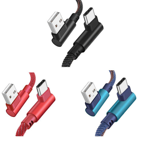 Portable 1 Meters Type-c Double Elbow Style Woven Data Line-PA00406-Veeddydropshipping