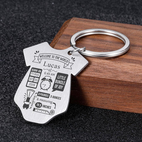 Baby Keychain Customized New Baby Data Statistics Fashion Bag Charm-TB00826-Veeddydropshipping