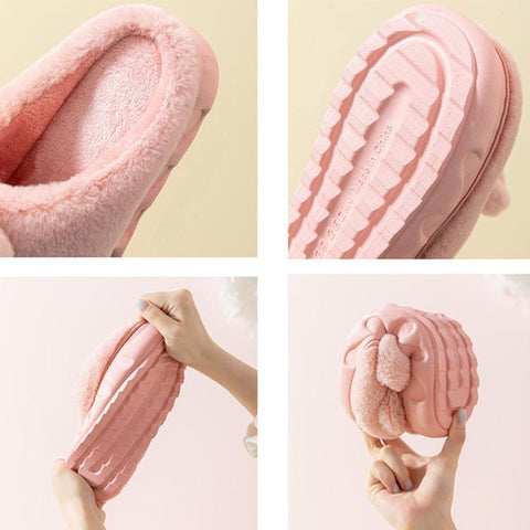 Women Lovely Bunny Rabbit Slides Indoor Bedroom Platform-BS01079-Veeddydropshipping