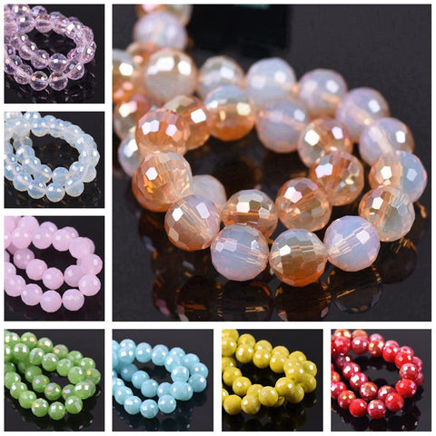 Plated Crystal Glass Loose Spacer Beads Lot Colors For Making DIY-JW01512-Veeddydropshipping