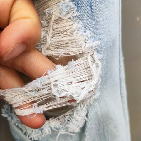 Men Embroidery Patchwork Ripped Jeans For Men-MF00650-Veeddydropshipping