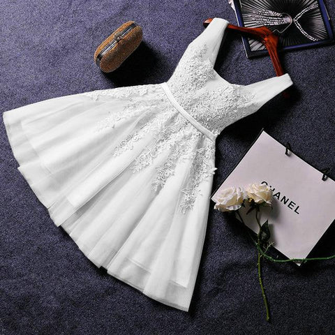 Elegant Sexy Prom Dress Short V Neck-WF01552-Veeddydropshipping