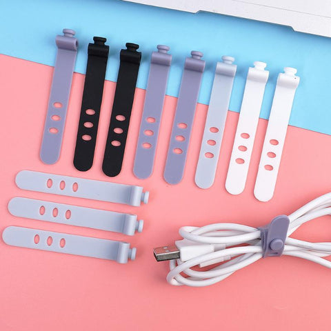 5pcs Silicone Data Cable Winder Headphone Clip Organizer Cord Tie for Power Mouse Headset-PA00867-Veeddydropshipping
