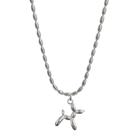 Silver Color Cute Animal Balloon Dog Necklace  Gift Jewelry-JW01195-Veeddydropshipping