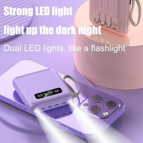 20000mAh Digital Display Power Bank Comes With 4 Wires Large Capacity PoverBank Mobile Phone-PA00455-Veeddydropshipping