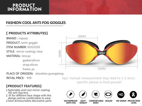 Professional Goggles Anti-Fog UV Protection Adjustable Swimming Goggles Men -OS00013-Veeddydropshipping