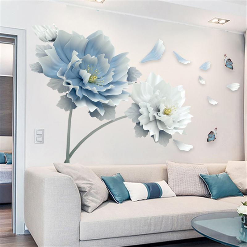 Large Lotus Butterfly Removable Wall Stickers 3D-HA00243-Veeddydropshipping