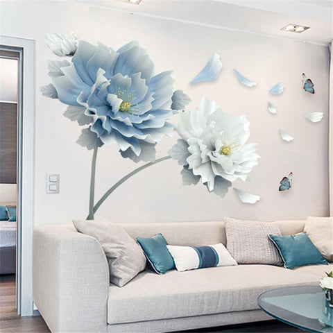 Large Lotus Butterfly Removable Wall Stickers 3D-HA00243-Veeddydropshipping