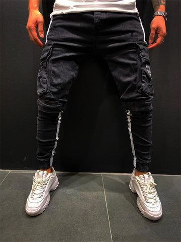 Summer Autumn Thin Slim Regular Fit Straight Jeans Elasticity-MF00519-Veeddydropshipping