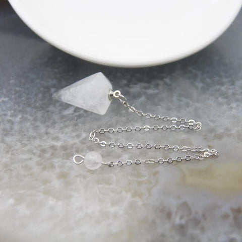 Quartz Healing Pendulum,Spiritual Small Size Necklace Jewelry-JW01180-Veeddydropshipping