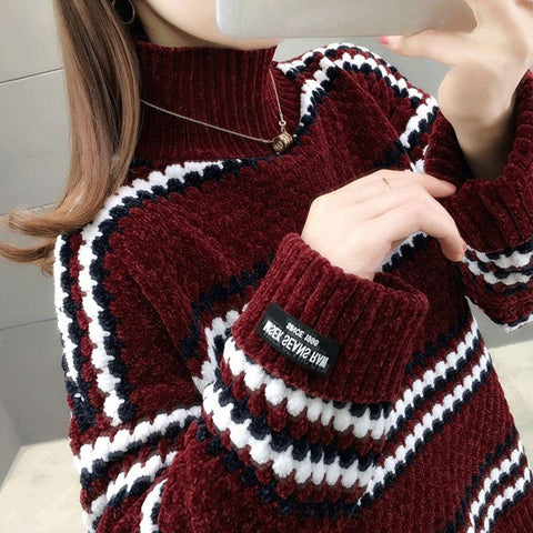 Women Warm Oversized Sweater Long Sleeve Pullover Jumper-Veeddydropshipping