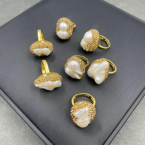 Natural Baroque freshwater pearl ring is the best jewelry gift -JW00402-Veeddydropshipping