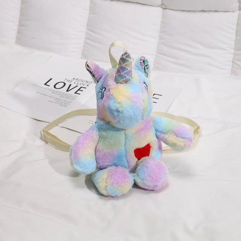 40cm Fluffy Unicorn Plush Backpack Kawaii Kindergarten- TB00069-Veeddydropshipping