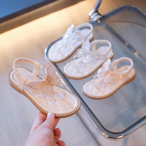 Rhinestone Butterfly Shoes for Kids Girls Flip Flops Jelly Sandals Shoes-TB00181-Veeddydropshipping