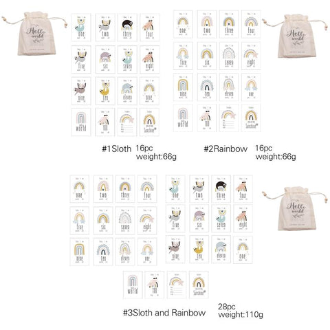 16Pc Baby Milestone Cards Month Sticker Baby Photography Milestone-TB00778-Veeddydropshipping