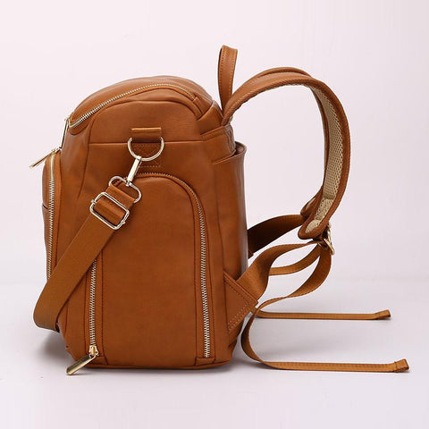 Pu Mommy Bag Backpack Large Capacity Waterproof Mother and Baby Bag-TB00219-Veeddydropshipping