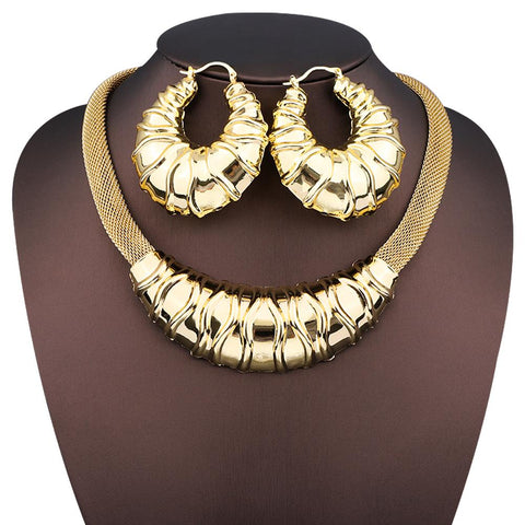 Gold Colour Jewelry Sets Anniversary Accessories Gift -JW00346-Veeddydropshipping