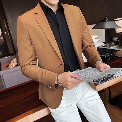 Blazer Jackets For Men Clothing 2023 Two Buttons Slim Fit-MF01275-Veeddydropshipping