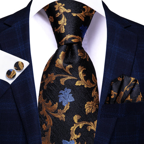 Men Classic Party Wedding Pocket Square Cufflinks Luxury Tie Set-JW01305-Veeddydropshipping