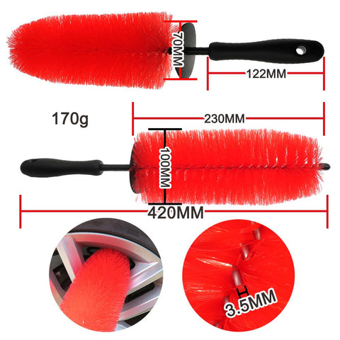 9.5inch Car Wheel Wash Brush Tyre Brush Long Soft Bristle Cleaning-AM00355-Veeddydropshipping