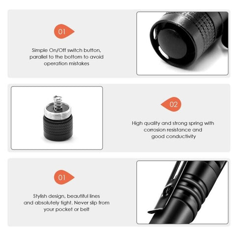 Mini Portable LED Flashlight Pocket Ultra Bright High Lumens Handheld Pen Light-TI00792-Veeddydropshipping