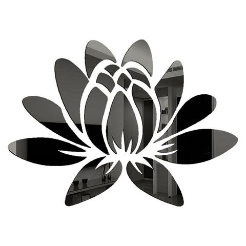 3D DIY Lotus Flower Mirror Wall Sticker-HA00230-Veeddydropshipping