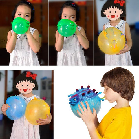 Kids Funny Dinosaur Animals Inflate Vent Balls Toy Squeeze Soft Ball-TB01512-Veeddydropshipping