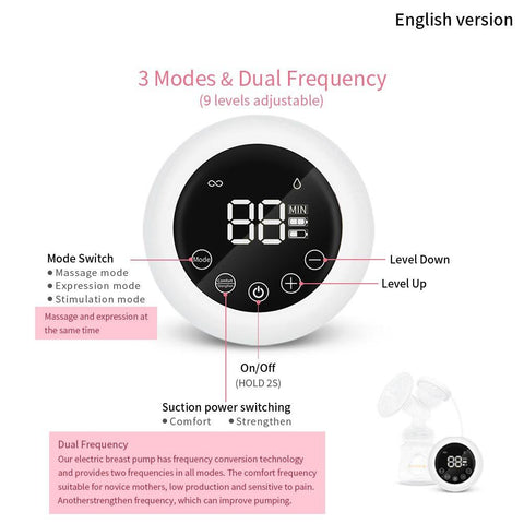 Silicone Double Frequency Electric Breast Pump Multi - gear Mode Adjustment-TB00639-Veeddydropshipping