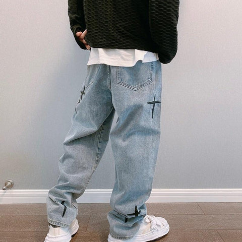 Korean Fashion Baggy Jeans Hip Hop Loose Wide-leg-MF00567-Veeddydropshipping