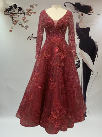 Long Luxury Evening Dresses Gowns-WF01543-Veeddydropshipping