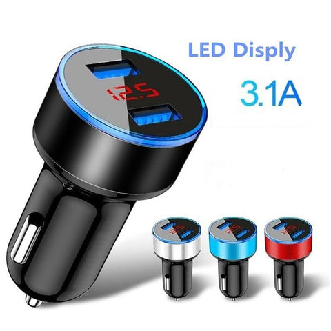 3.1A Dual USB Port LCD Display Car Auto Mobile Phone-PA01181-Veeddydropshipping