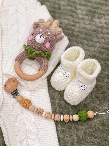 4PC/1PC Baby Toys Wooden Teether Crochet Animals BPA Free Rattle Toy-TB00503-Veeddydropshipping