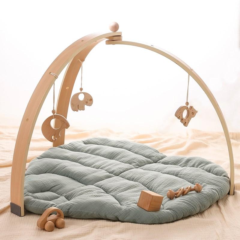 1set Natural Wooden Baby Gym Triangular Curved Shape Detachable-TB00510-Veeddydropshipping