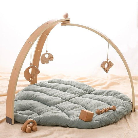 1set Natural Wooden Baby Gym Triangular Curved Shape Detachable-TB00510-Veeddydropshipping
