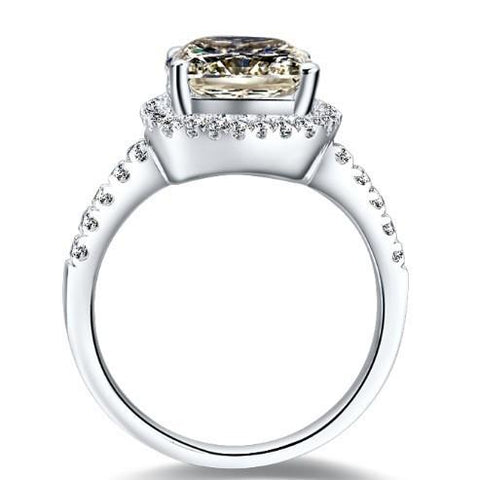 Cushion Synthetic Gem  Solitaire Engagement Ring -JW00401-Veeddydropshipping