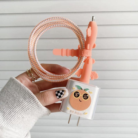 Cartoon Fruit Letter Charging Cover Charging Data Line Protector-Veeddydropshipping
