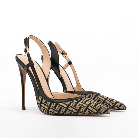 Women Shoes Fashion Letter Style Stiletto Heel Women&#39;s Party-BS00868-Veeddydropshipping
